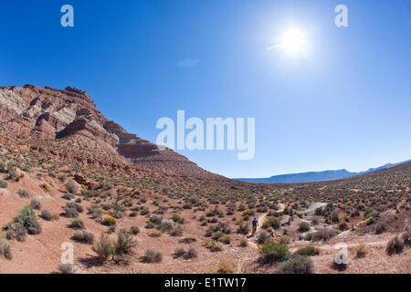 Un uomo mountain bike la gemma Trail, uragano, UT Foto Stock