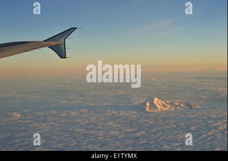 Mount Baker, Washington, Stati Uniti d'America vista da un aeromobile Airbus 320 Foto Stock