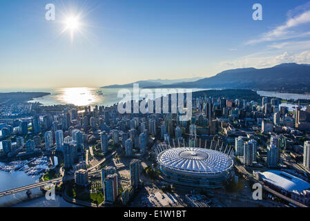 Veduta aerea di Vancouver, British Columbia, Foto Stock