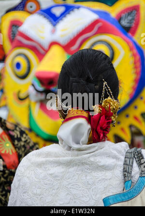 Festival culturali, Boishakhi Mela, per il sud comunità asiatica, a est di Londra - Inghilterra Foto Stock