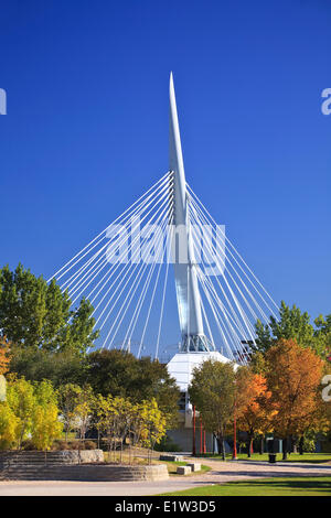 Esplanade Riel ponte in autunno, le forche, Winnipeg, Manitoba, Canada Foto Stock