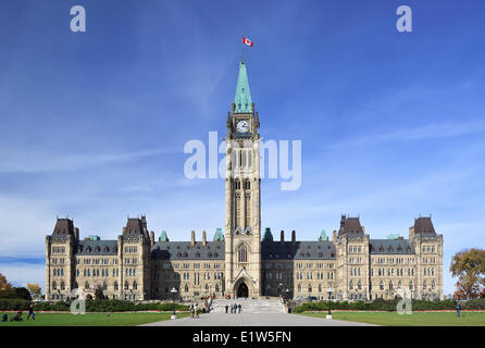 Parlamento canadese edifici, Parliament Hill, Ottawa, Ontario, Canada Foto Stock