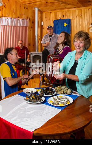 Acadian house party, Abrams Village, Prince Edward Island, Canada Foto Stock