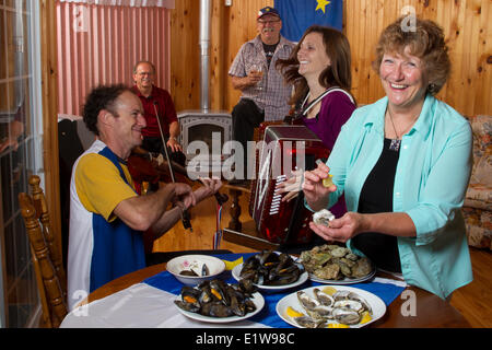 Acadian house party, Abrams Village, Prince Edward Island, Canada Foto Stock