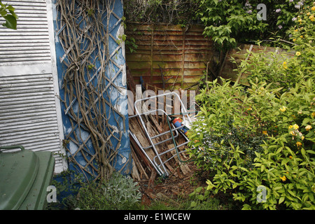 Immagine del giardino sovradimensionate e fatiscente capannone Foto Stock