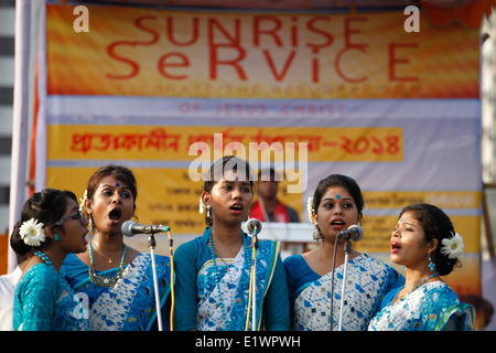 La domenica di Pasqua,Christian,sun preghiera, Dhaka,bangladesh,asia,asia del sud,celebrazione,festival Foto Stock