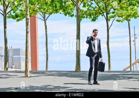 Imprenditore sul telefono. Foto Stock