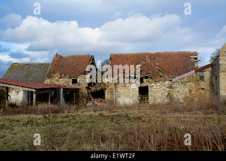 Abbandonata, abbandonati edifici di fattoria Foto Stock