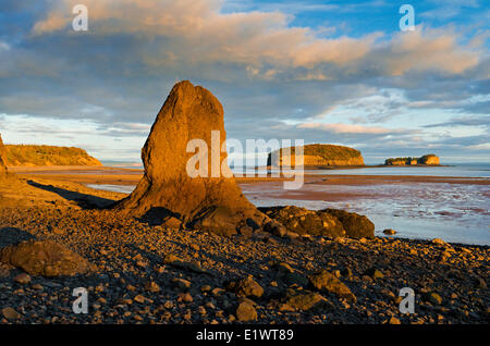Baia di Fundy a bassa marea. Alle Isole Brothers situato al di fuori della testa di Clarke nel Minas Basin, Nova Scotia. In Canada. Foto Stock
