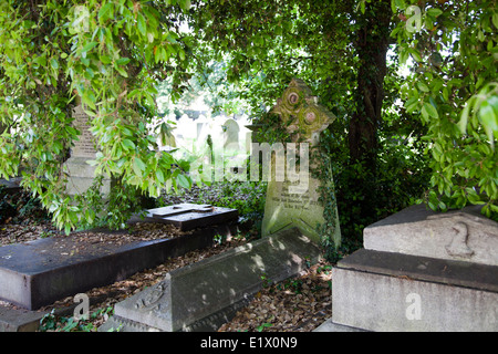 Kensal Green Cemetery su Harrow Road a ovest di Londra - Regno Unito Foto Stock