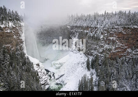 Nube di nebbia che emana da Helmcken cade nel periodo invernale nel Grey Parco Provinciale, Clearwater, British Columbia, Canada Foto Stock