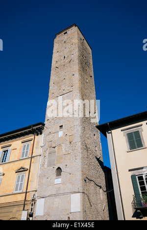 Città di Castello, Torre Civica (14th sec.), alta Valle del Tevere, Umbria, Italia Foto Stock