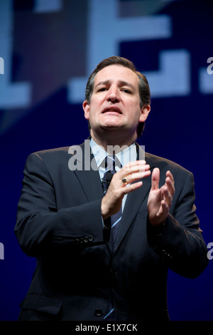 Senatore DEGLI STATI UNITI dal Texas, Ted Cruz dà discorso presso il Texas Convention repubblicana a Fort Worth, Texas Foto Stock