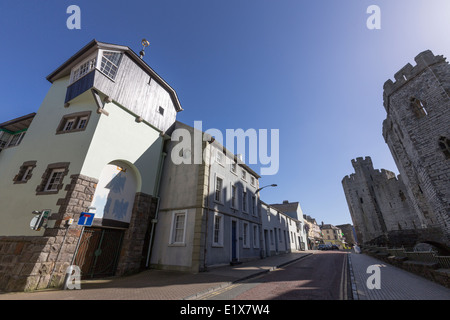 Fossato del castello, Caernarfon, Foto Stock