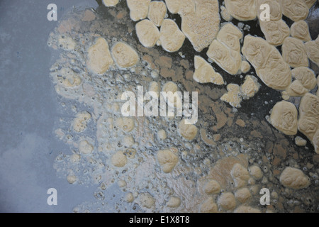 L'acqua di riciclo nel trattamento di liquame stazione. Foto Stock