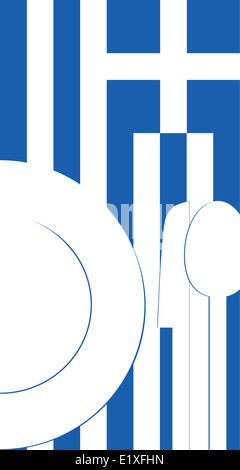 Ristorante greco menu Modello scheda di illustrazione Foto Stock