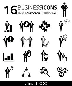 Business icon set isolato su bianco eps vettoriali10 sagome Illustrazione Vettoriale