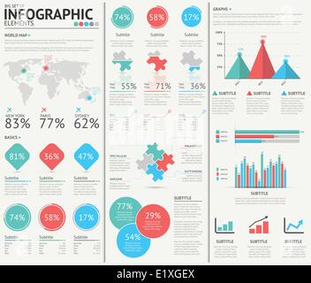 Una infografica web design gli elementi del vettore Illustrazione Vettoriale