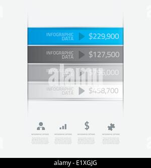 Dati modello infografico con icone. Vettore. Illustrazione Vettoriale