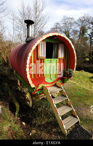 Un gypsy caravan per vacanze in Ceredigion - West Wales, Regno Unito Foto Stock