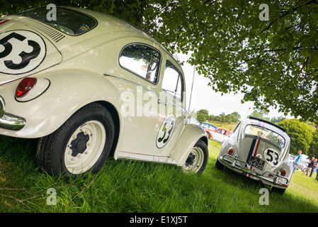 Herbie replica VW Beetle automobili presso un VW mostra, Stoner Park Oxfordshire, Inghilterra Foto Stock