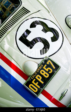 Herbie replica VW Beetle automobili presso un VW mostra, Stoner Park Oxfordshire, Inghilterra Foto Stock