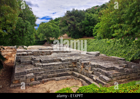 Presso il sito archeologico dell'antico tempio di Ammon Zeus, in Kalithea, penisola Kassandra di Halkidiki, Macedonia, Grecia Foto Stock