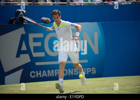 Londra, Regno Unito. 11 Giugno, 2014. Andy Murray [GBR] in azione contro Paul-Henri Mathieu [fra] durante il giorno tre del Aegon Championships dal Queens Club. Credit: Azione Plus immagini di sport/Alamy Live News Foto Stock