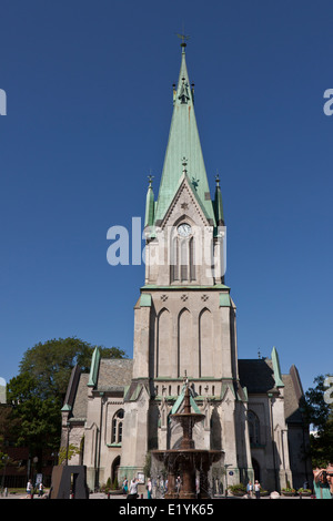 Kristiansand cattedrale, la piazza del mercato, Kristiansand, Norvegia. Foto Stock