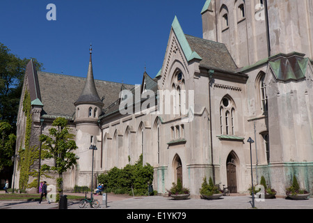 Kristiansand cattedrale, la piazza del mercato, Kristiansand, Norvegia. Foto Stock