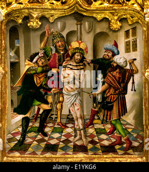 Predela scene con la passione di Cristo da Joan Reixach (Valencia 1431-1486) Spagna spagnolo ( dettaglio ) Foto Stock