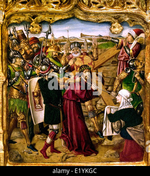 Predela scene con la passione di Cristo da Joan Reixach (Valencia 1431-1486) Spagna spagnolo ( dettaglio ) Foto Stock