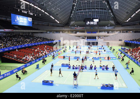 Tokyo Metropolitan Gymnasium, Tokyo, Giappone. 11 Giugno, 2014. Tokyo Metropolitan Gymnasium, 11 Giugno 2014 - Badminton : Overgrip Yonex Open Giappone 2014 presso il Tokyo Metropolitan Gymnasium, Tokyo, Giappone. Credito: SHINGO ITO AFLO/sport/Alamy Live News Foto Stock