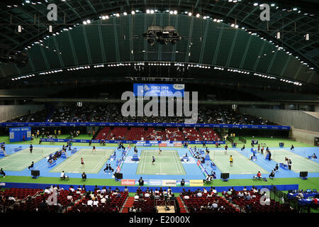 Tokyo Metropolitan Gymnasium, Tokyo, Giappone. 11 Giugno, 2014. Tokyo Metropolitan Gymnasium, 11 Giugno 2014 - Badminton : Overgrip Yonex Open Giappone 2014 presso il Tokyo Metropolitan Gymnasium, Tokyo, Giappone. Credito: SHINGO ITO AFLO/sport/Alamy Live News Foto Stock