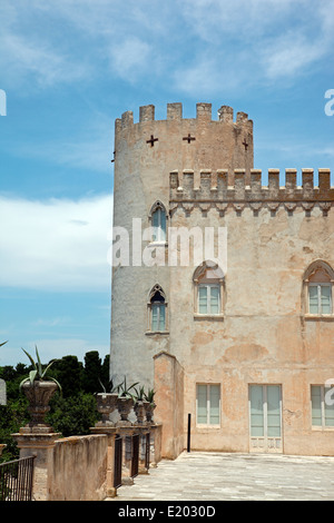 Gotico veneziano Castello di Donnafugata al di fuori di Ragusa Foto Stock