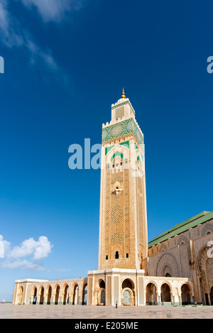 Minareto della moschea di Hassan II a Casablanca, Marocco Foto Stock
