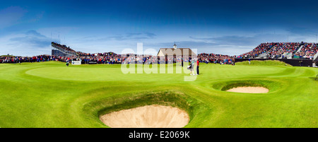 18th verde all'Irish Open 2012 a Royal Portrush, Irlanda del Nord Foto Stock