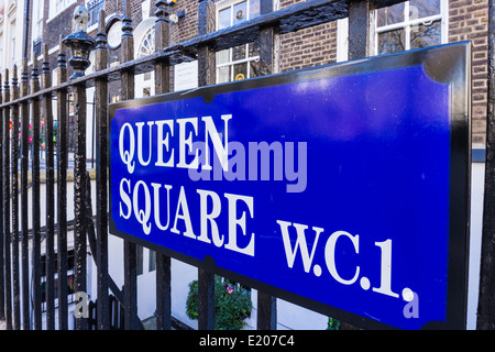 Queen Square W.C.1 segno Street - Londra Foto Stock