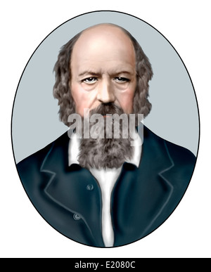Alfred Tennyson Signore; 1809 1892; poeta inglese; illustrazione Foto Stock