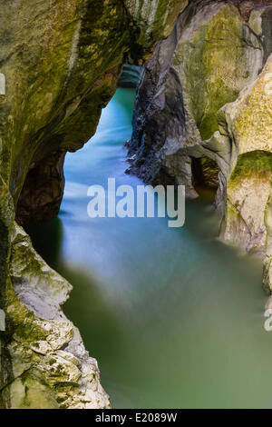 Canali, Lammerklamm gorge, Lammeröfen, Fiume Lammer, Tennen montagne, Scheffau, Lammer Valley, Tennengau, Salisburgo, Austria Foto Stock