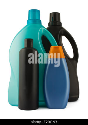 Quattro bottiglie di plastica Foto Stock
