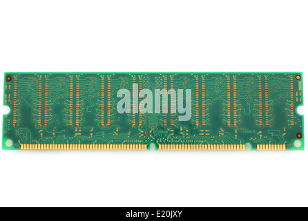 Calcolatore modulo di memoria su sfondo bianco Foto Stock