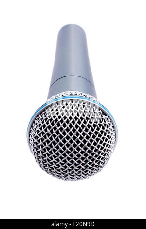 Microfono isolato su bianco Foto Stock