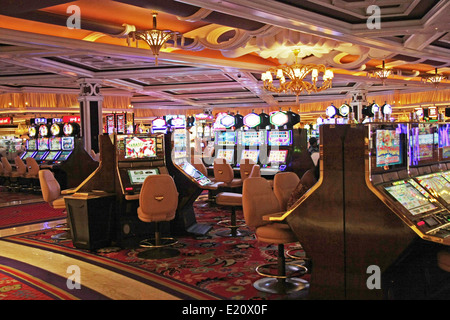 Il casinò e slot area di gioco d'azzardo del Bellagio Hotel di Las Vegas Foto Stock