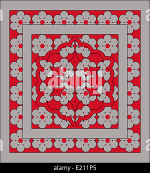 Openwork ornamenti con il grigio, laccio rosso Foto Stock