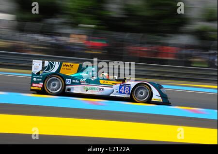 11.06.2014. Le mans Racetrack, Francia. 24 Ore di Le Mans la pratica. 48 Murphy Prototypes (IRL) ORECA 03 NISSAN NATHANAEL BERTHON (FRA) Rodolfo Gonzalez (ESP) Karun Chandhok (IND) Foto Stock