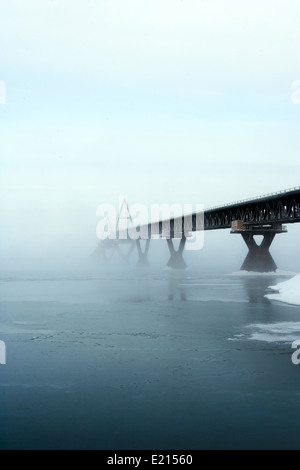 Il DEH Cho ponte in Northwest Territories, Canada Foto Stock