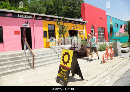 Fiume Quartiere delle Arti di Asheville Carolina del Nord Foto Stock