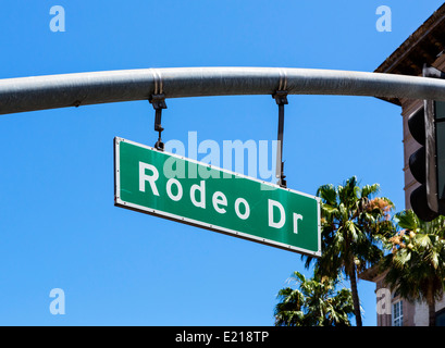 Rodeo Drive strada segno, Beverly Hills, Los Angeles, California, Stati Uniti d'America Foto Stock