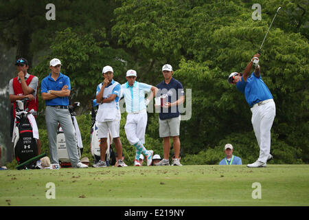 Pinehurst, North Carolina, Stati Uniti d'America. 12 Giugno, 2014. Hideki Matsuyama (JPN), U.S. Open golf championship primo round xv foro al Pinehurst, North Carolina, Stati Uniti. Credito: Koji Aoki AFLO/sport/Alamy Live News Foto Stock